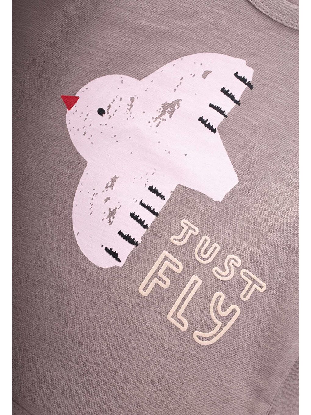 Turuncu Uzun Kollu Baskılı T-Shırt Takım 1-5 Yaş Bakır-2