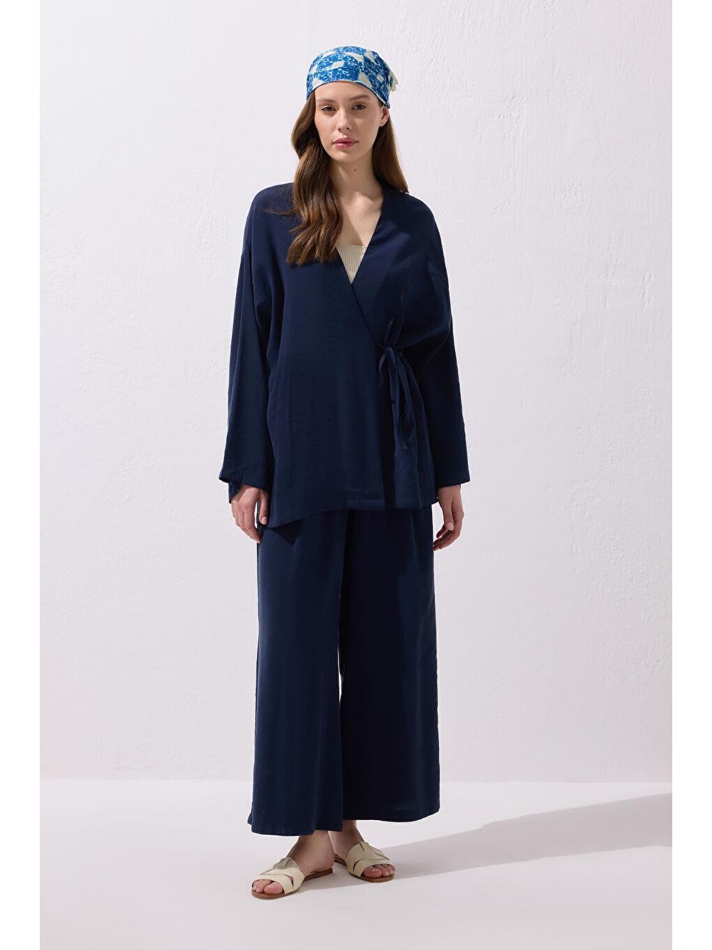 Anvelop Modal Gömlek Pantolon Takım Lacivert