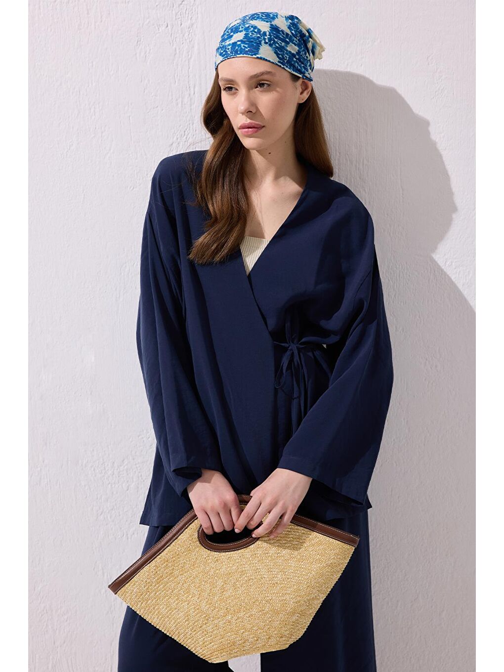 Anvelop Modal Gömlek Pantolon Takım Lacivert-1