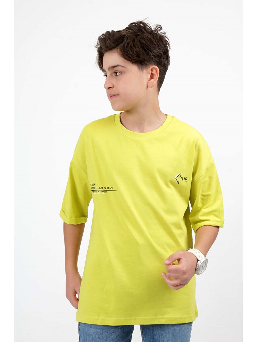 Yeşil Erkek Çocuk Baskılı Tişört