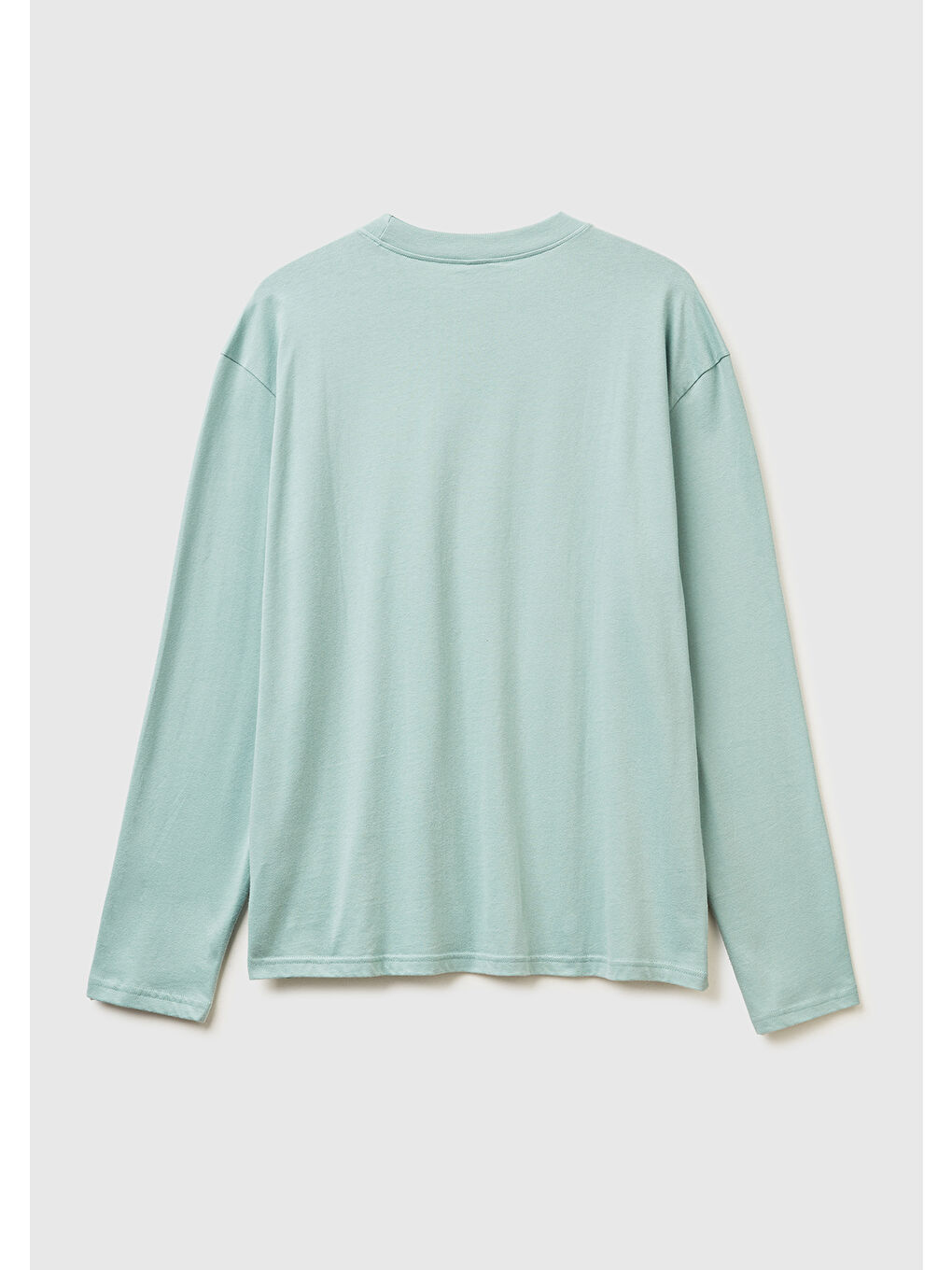 Erkek Açık Yeşil %100 Pamuk Disney Baskılı Uzun Kollu T-Shirt-3