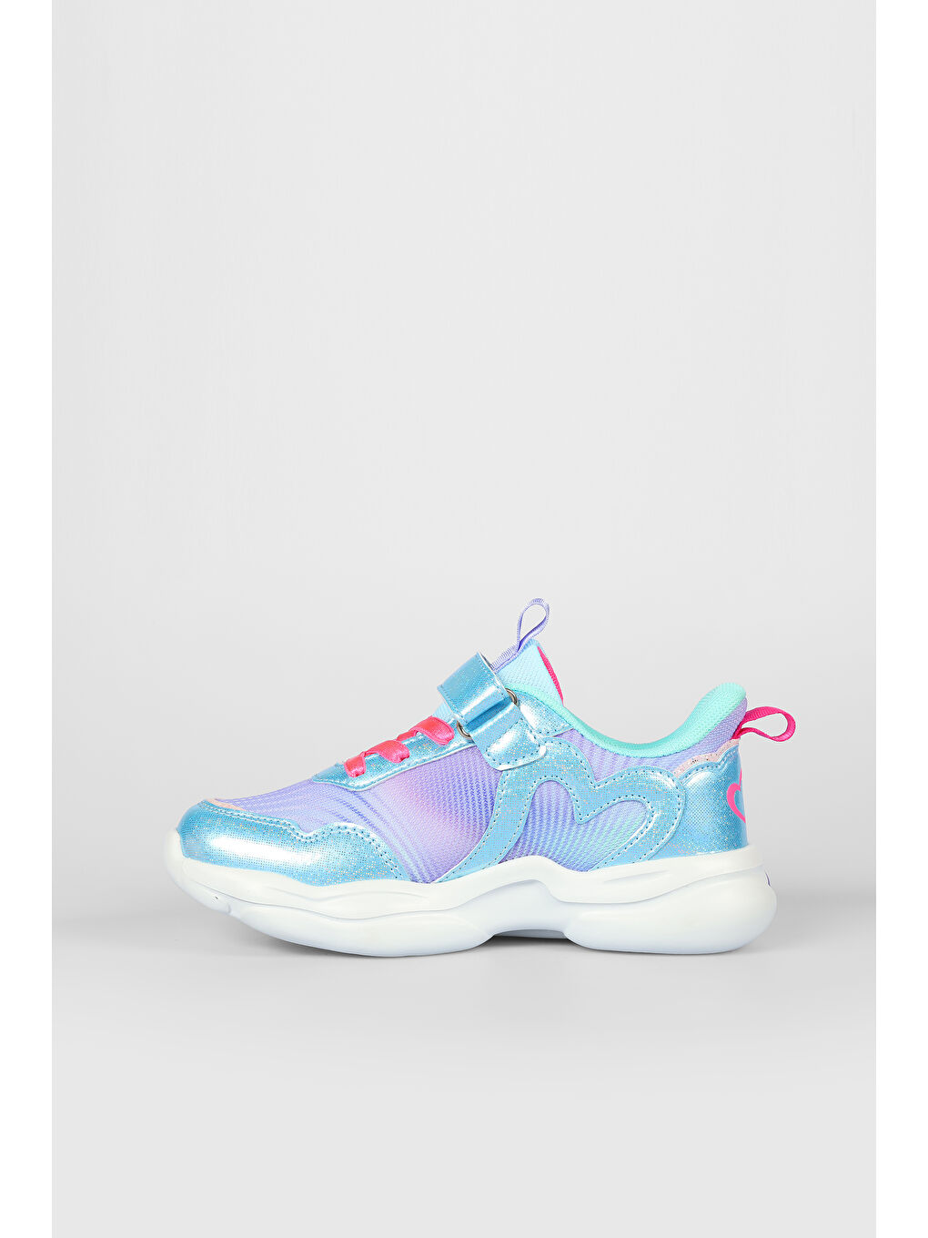 Heart Işıklı Kız Çocuk Mavi Spor Ayakkabı-1