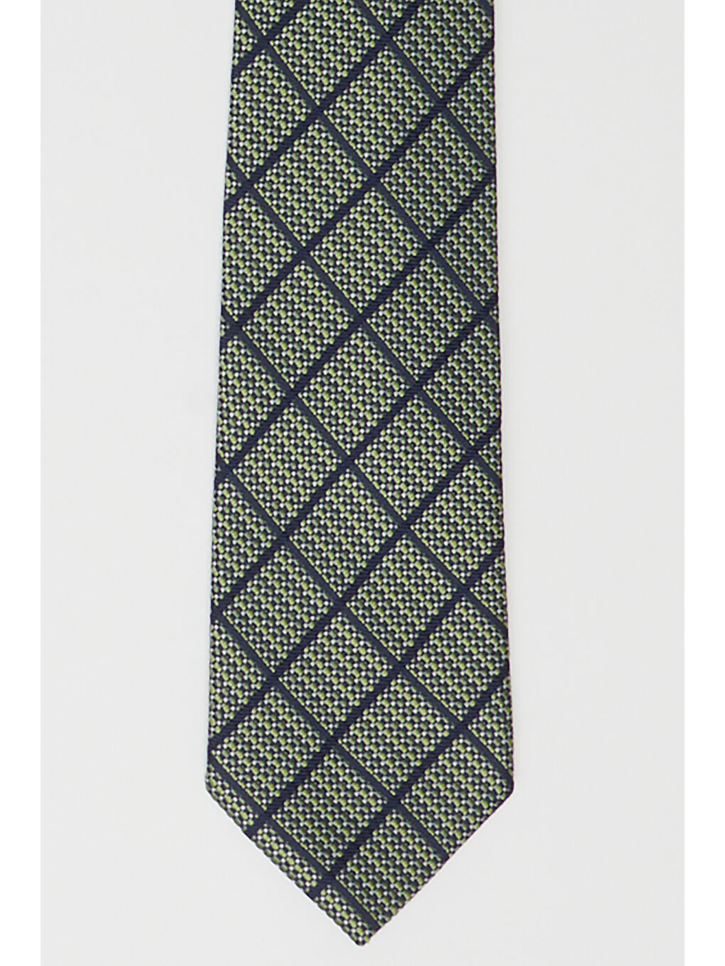 Erkek Yeşil-Lacivert Desenli Kravat-1
