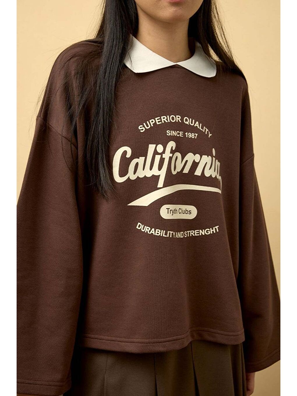 Kahverengi Çikolata California Baskılı 3 İplik-2