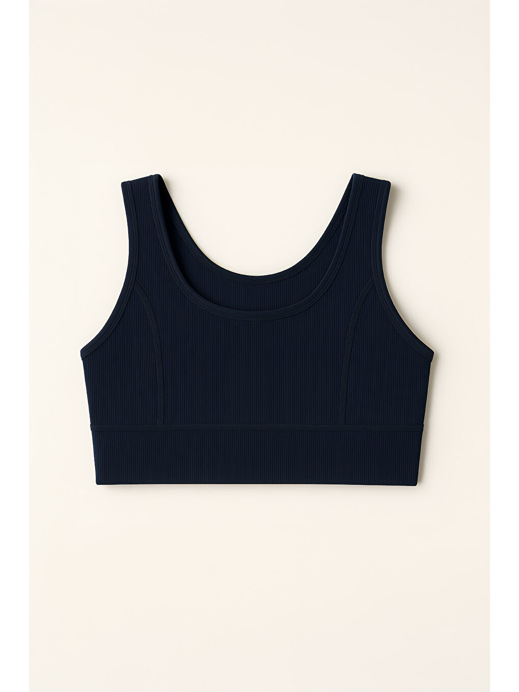 Lacivert Kalın Askılı Toparlayıcı Ripli Spor Büstiyer-2