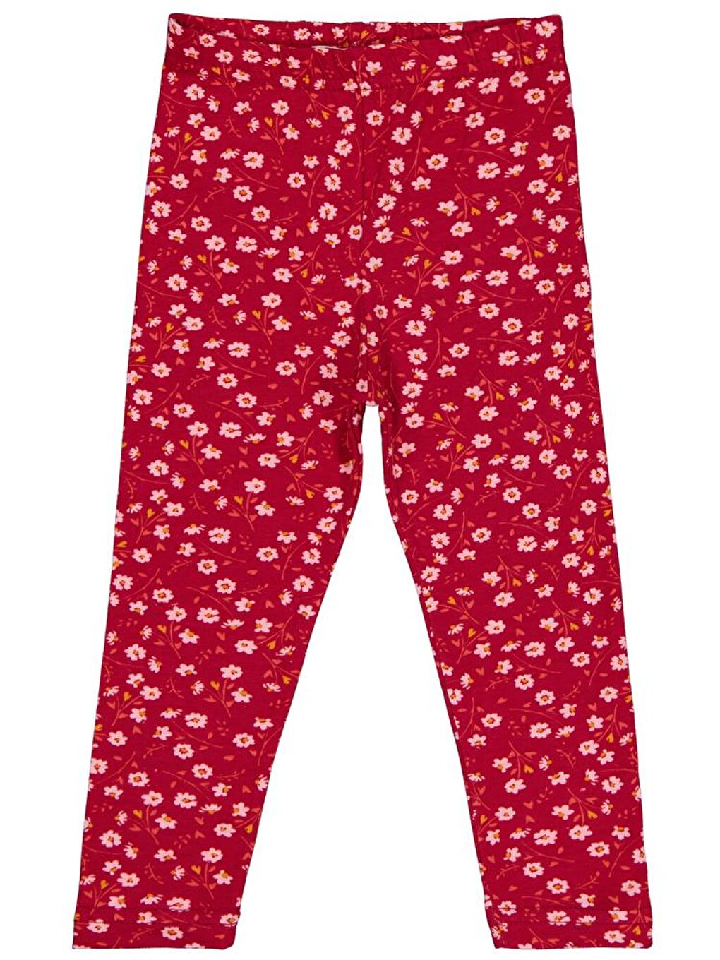 Girls Çiçek Baskılı 2-5 Yaş Tayt - Bordo 3-4 Yaş-1