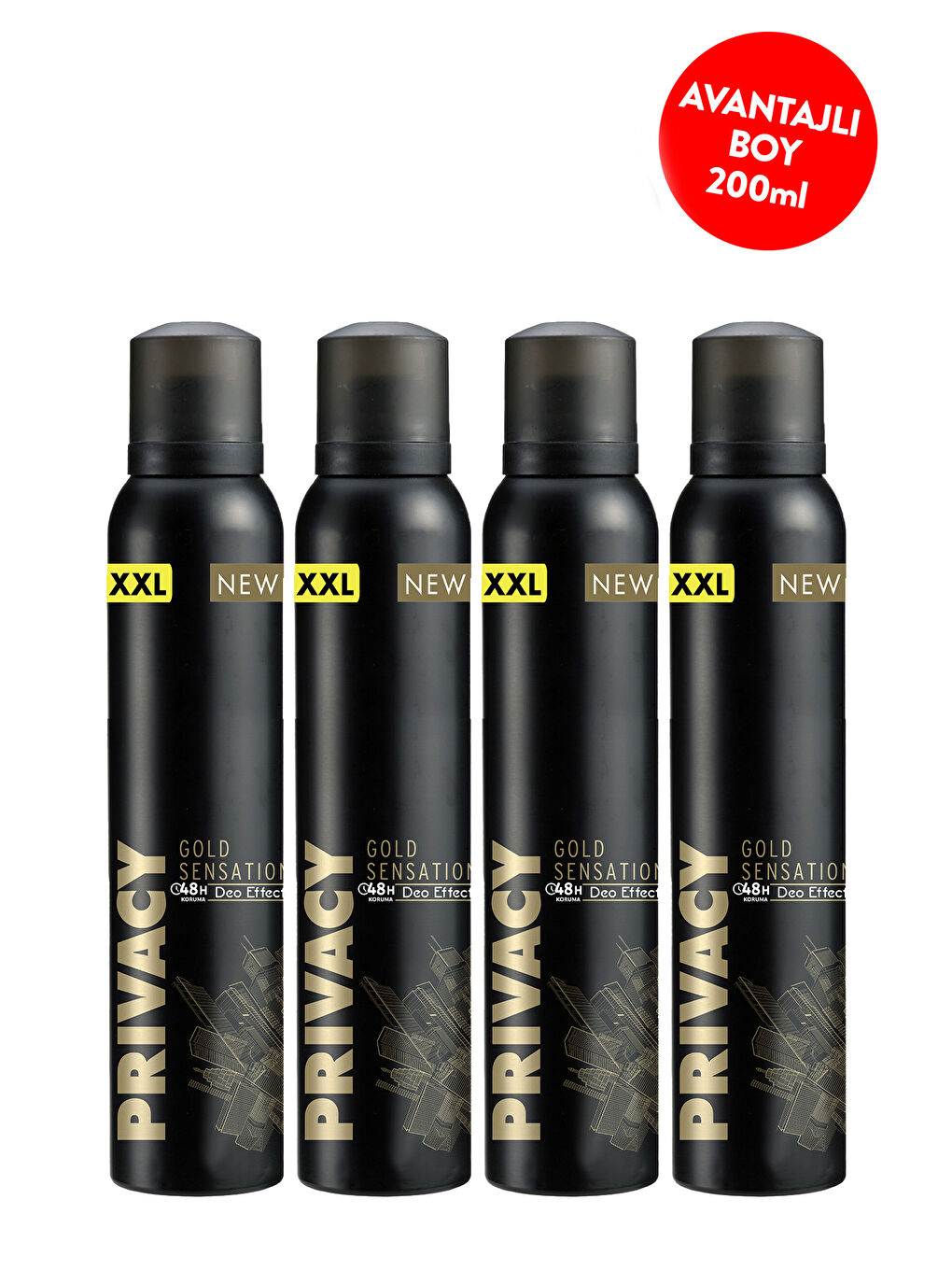 Privacy Gold Man Erkek Deodorant 4x200 Ml