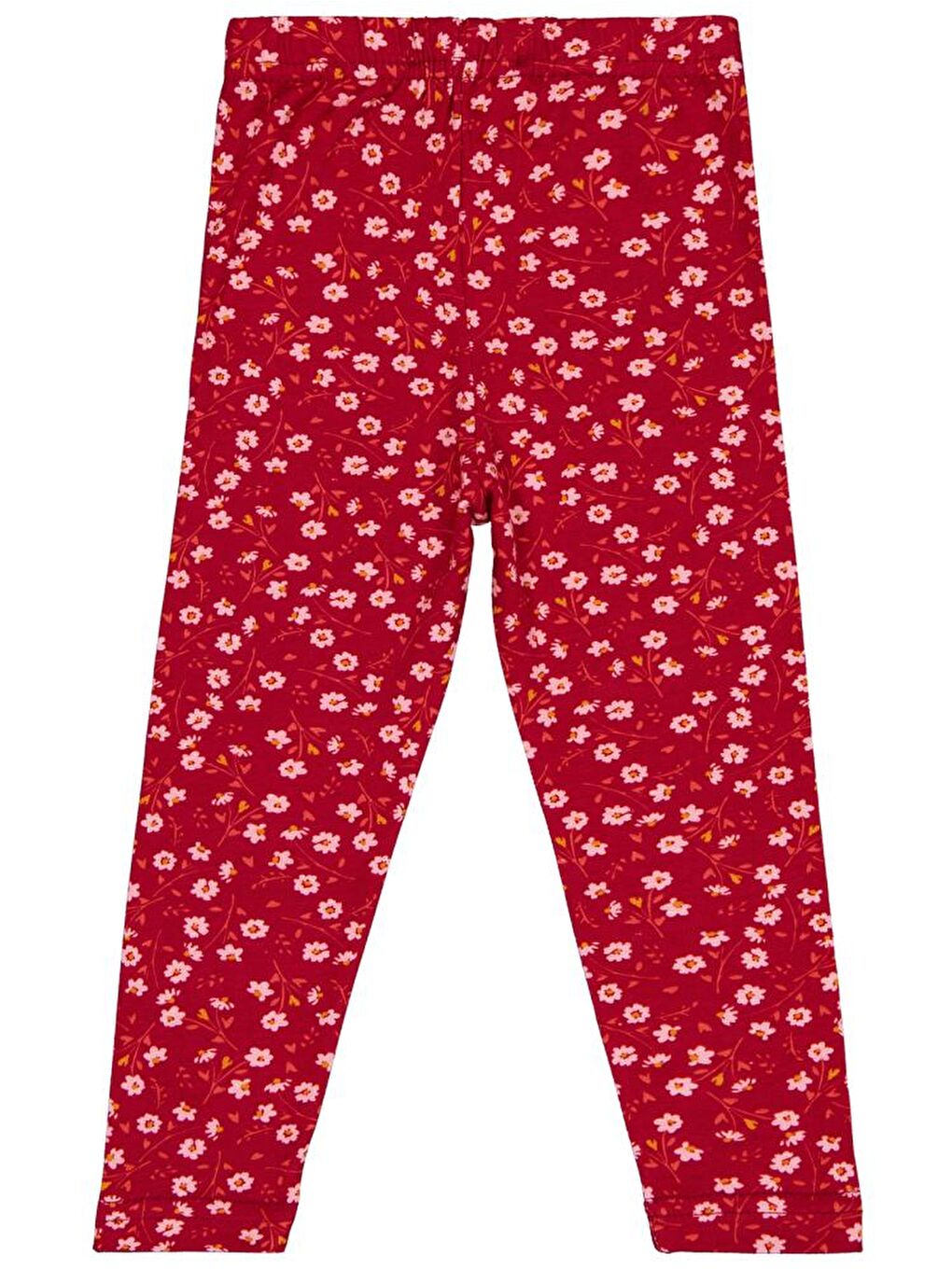 Girls Çiçek Baskılı 2-5 Yaş Tayt - Bordo 3-4 Yaş