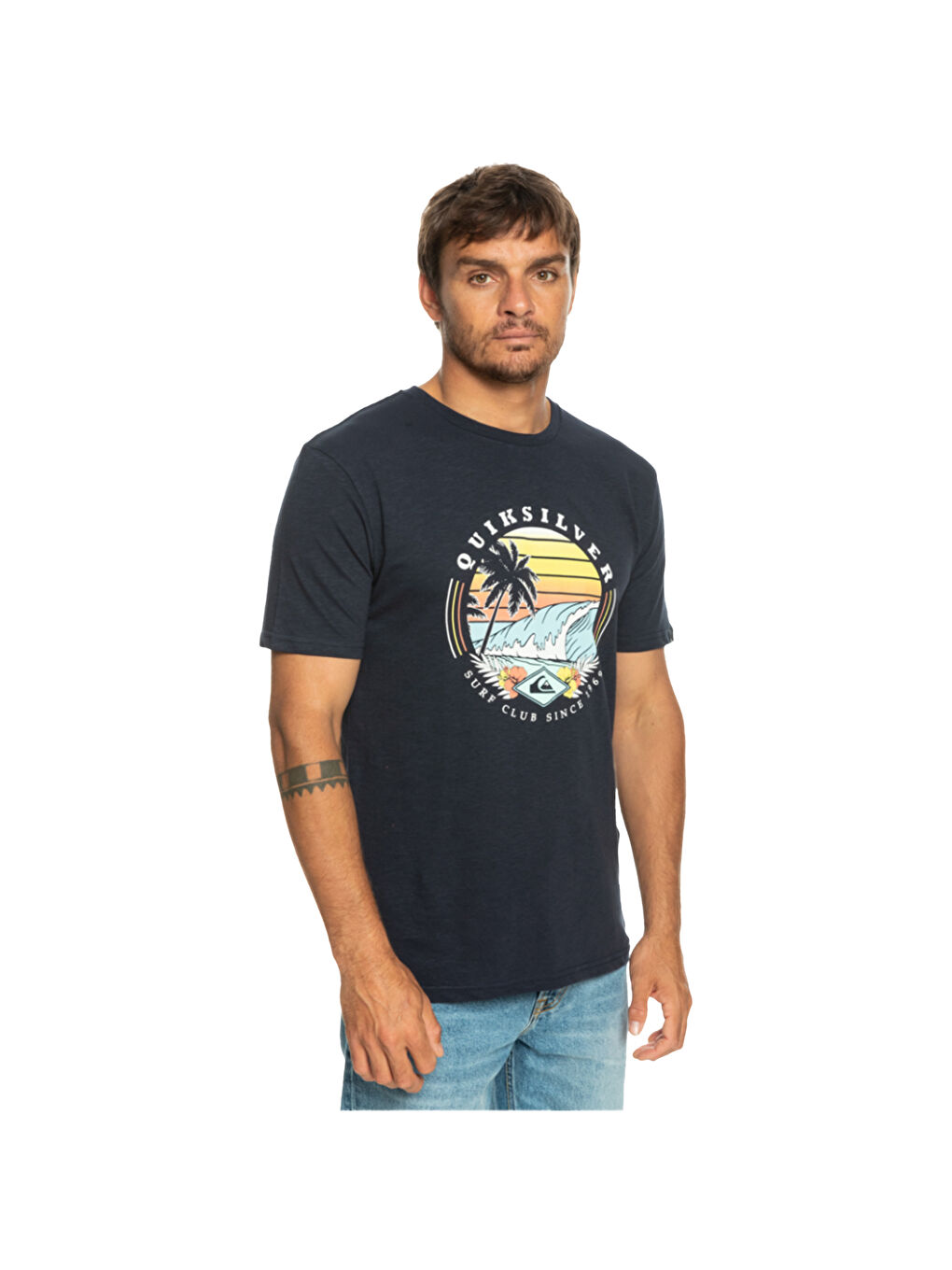Lacivert Qssurfclubii Erkek Mavi Tişört-3