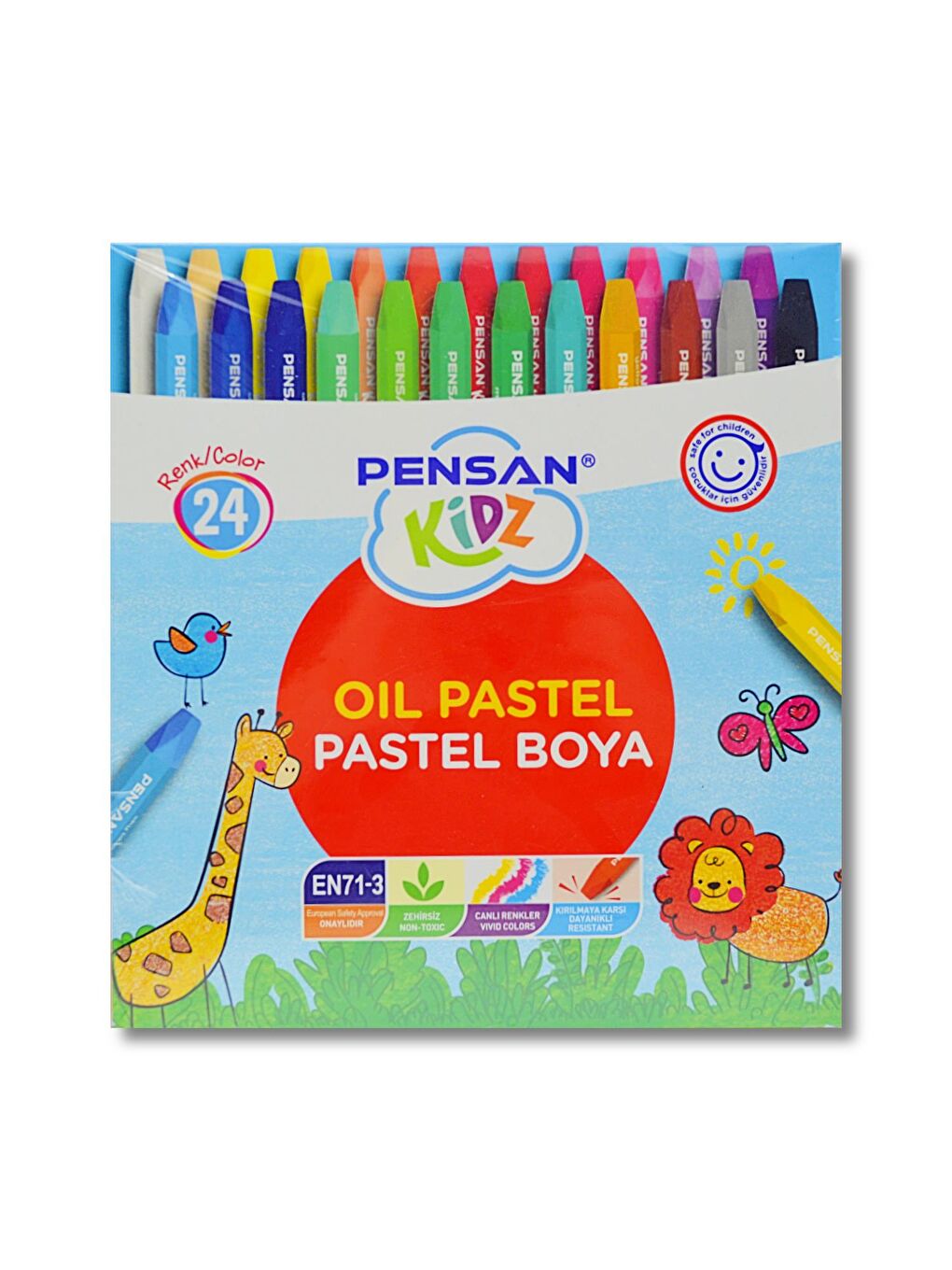 Kidz Karton Kutu Pastel Boya 24 Renk