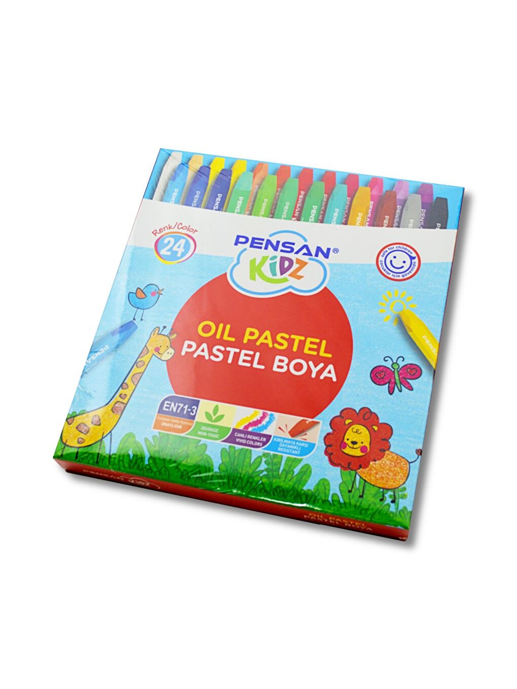 Kidz Karton Kutu Pastel Boya 24 Renk-1