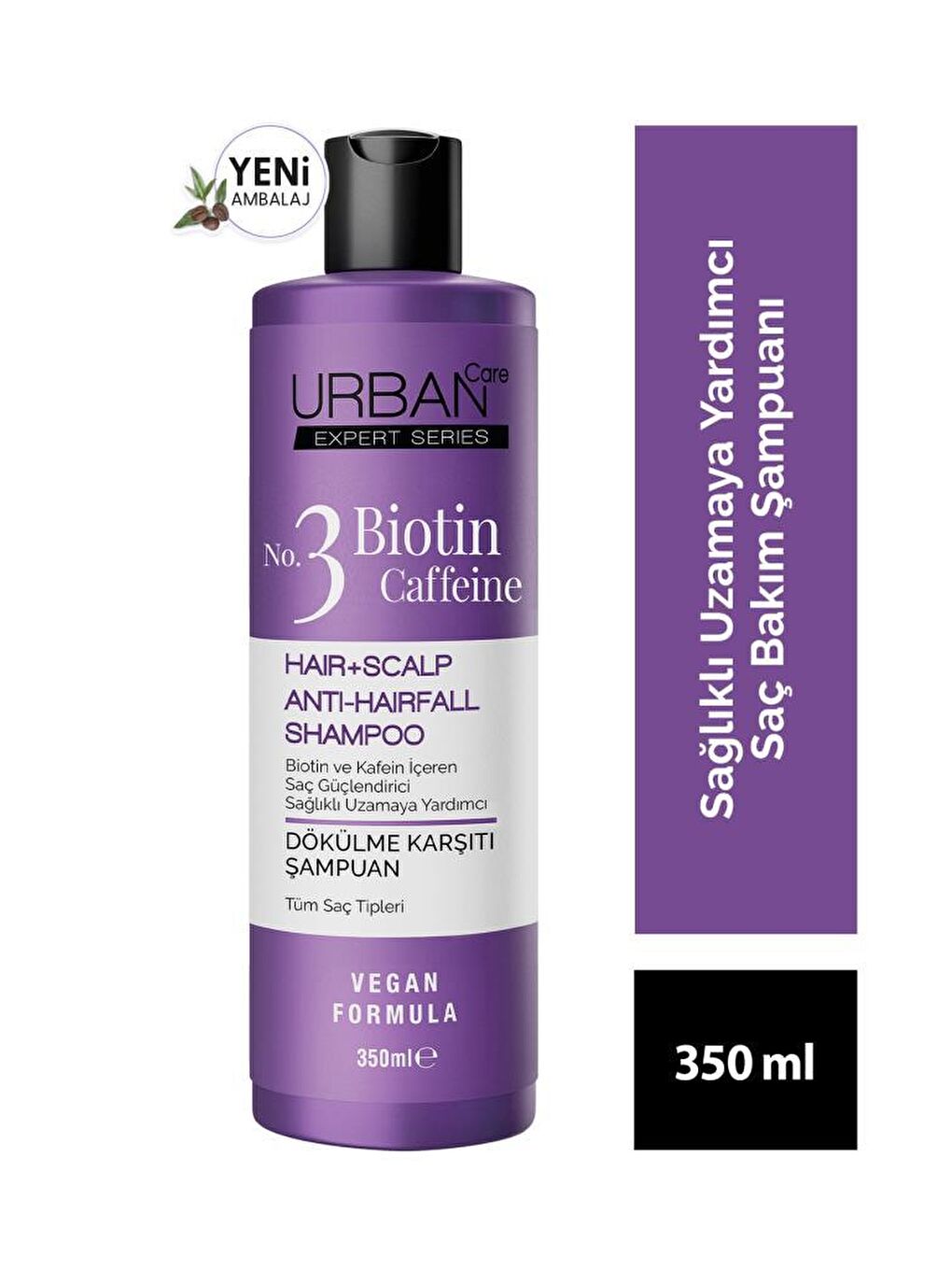 Urban Care Expert Biotin ve Kafein Dökülme Karşıtı Şampuan X3 Adet-Hızlı Uzamaya Yardımcı-350 ML