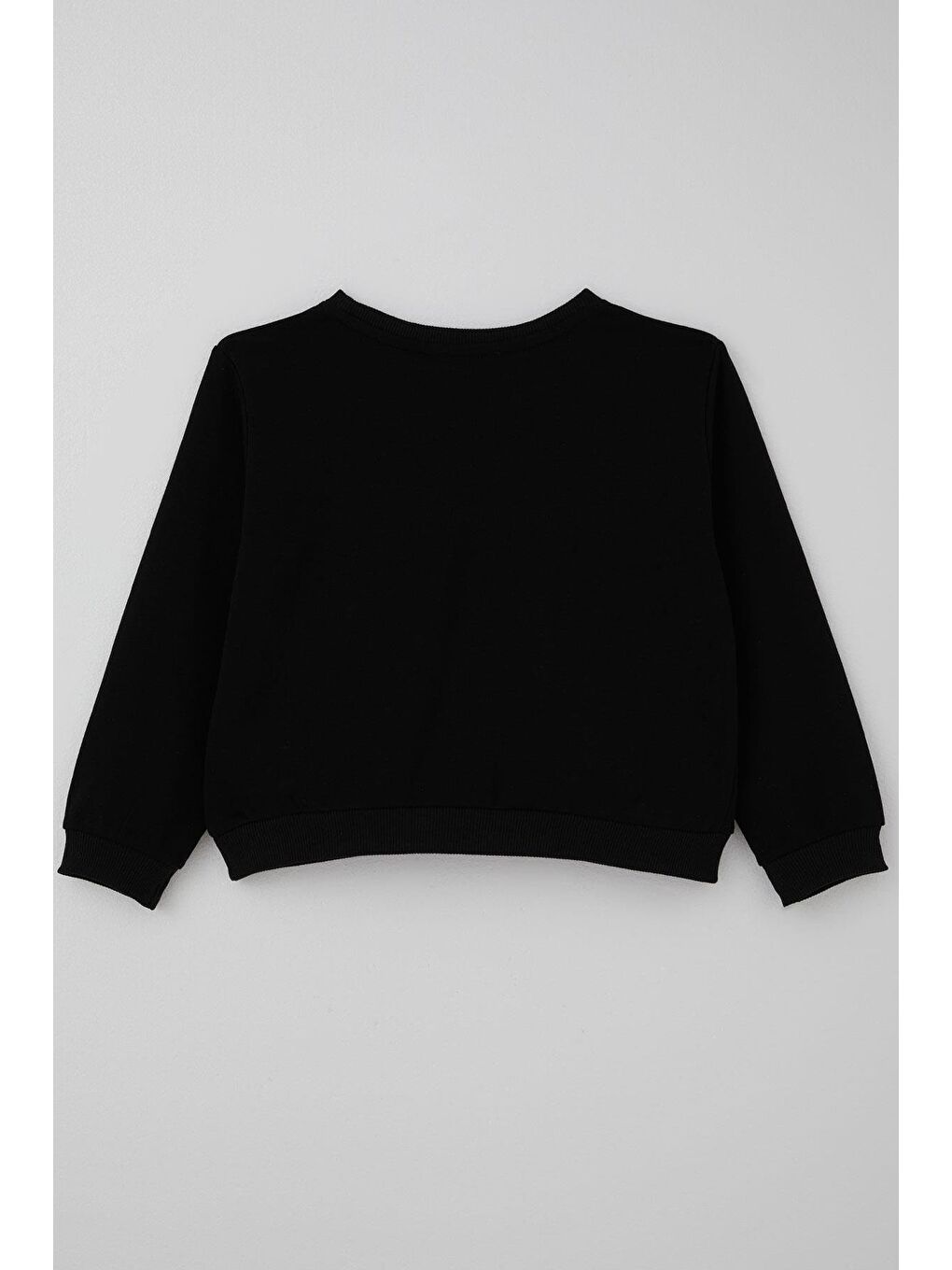 Kız Çocuk Sweatshirt Taşlı Kalp Baskılı Siyah (7-12 Yaş)-1