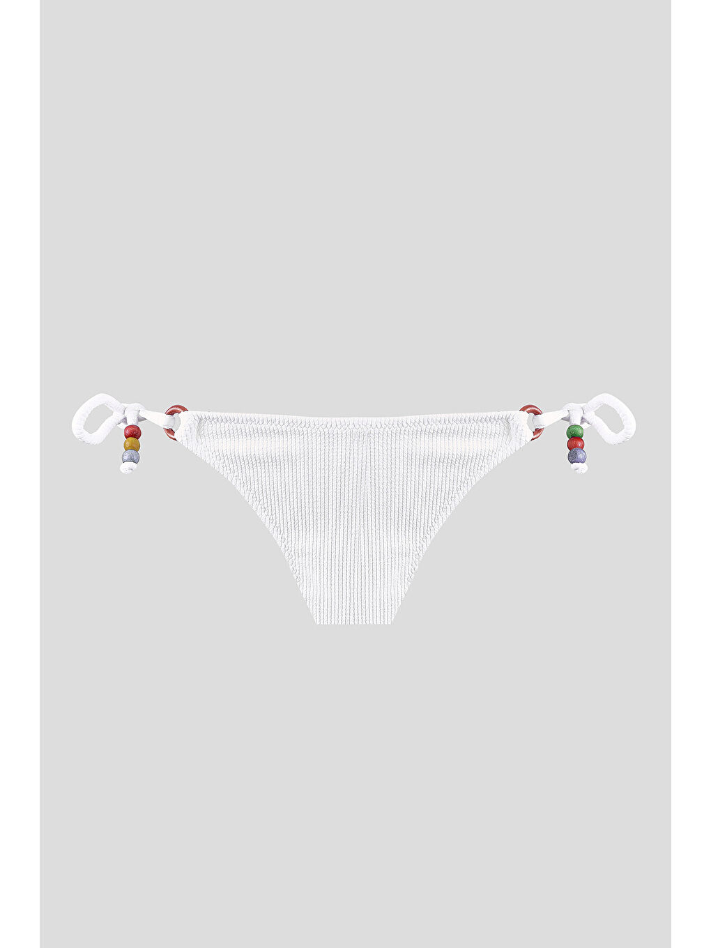 Beyaz Square Wick Yandan Bağlamalı Tek Alt Bikini