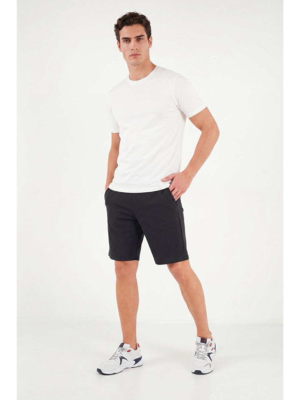 Antrasit Regular Fit Bağlamalı Short 5908096-2