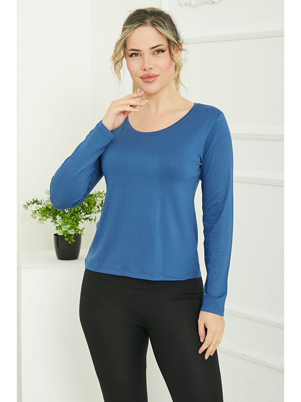 İndigo Oval Yaka Badi Indigo - 26828