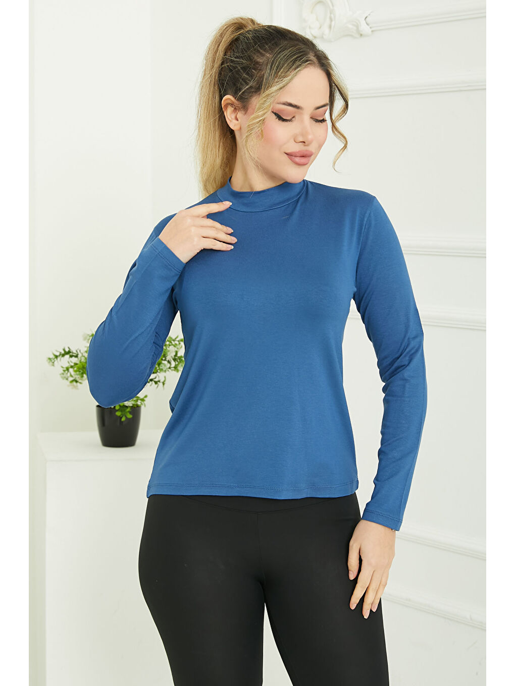 İndigo Dik Yaka Vizkon Badi Indigo - 26827-1