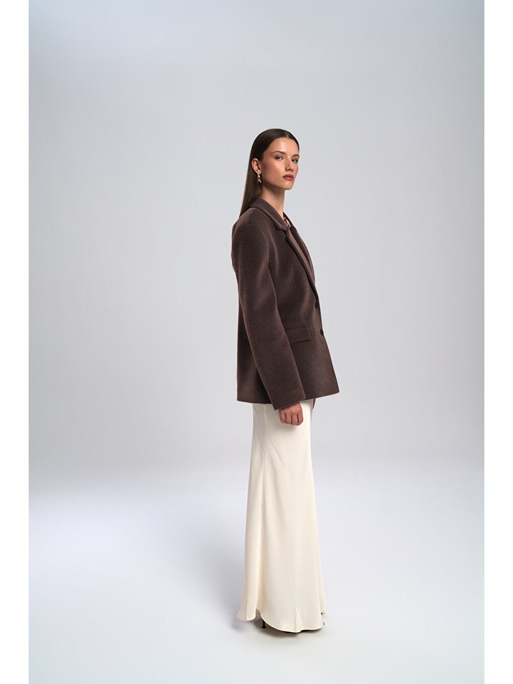 Kahverengi Kaela Bel Oturmalı Kahve Blazer-2