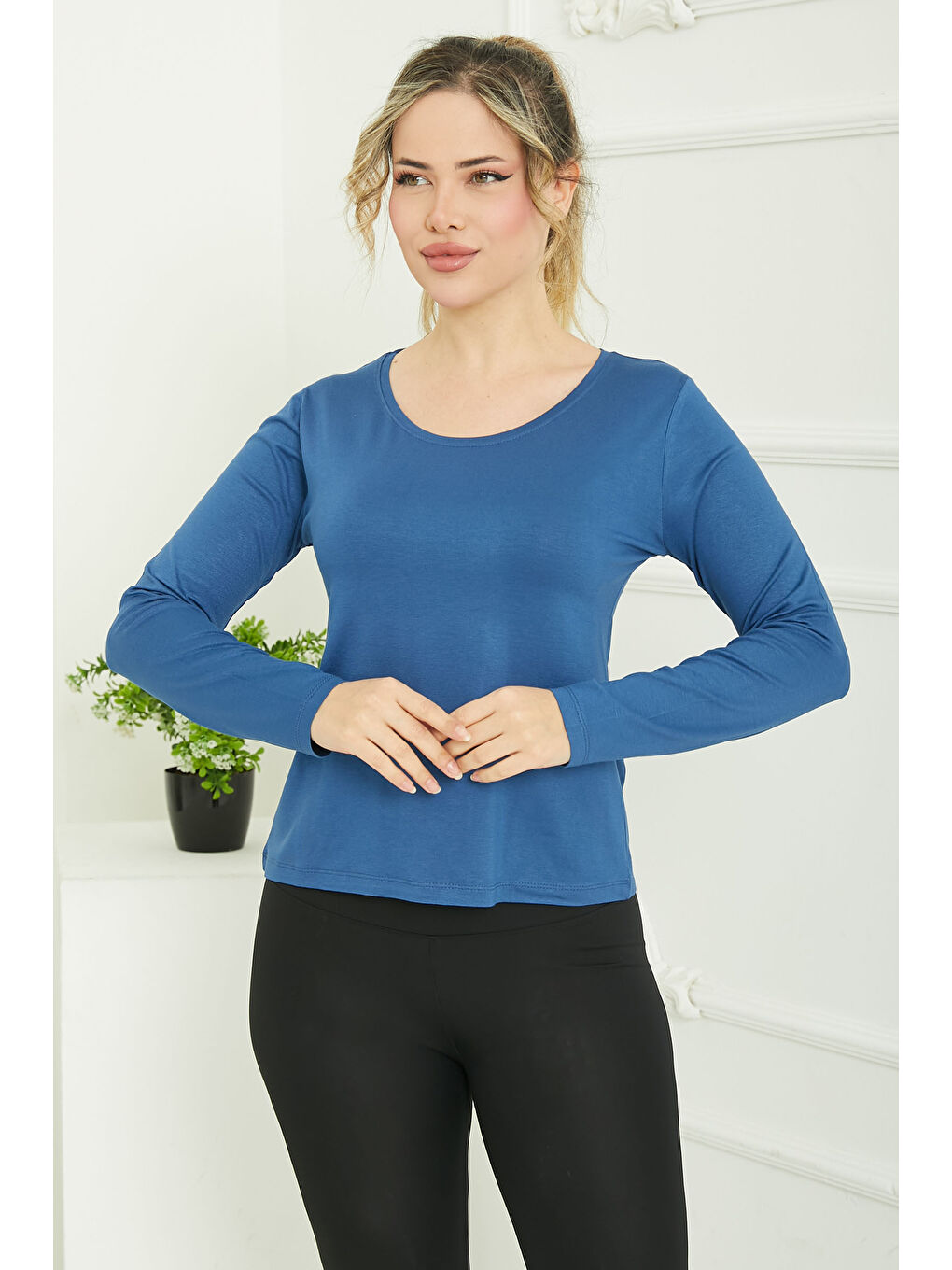 İndigo Oval Yaka Badi Indigo - 26828-1