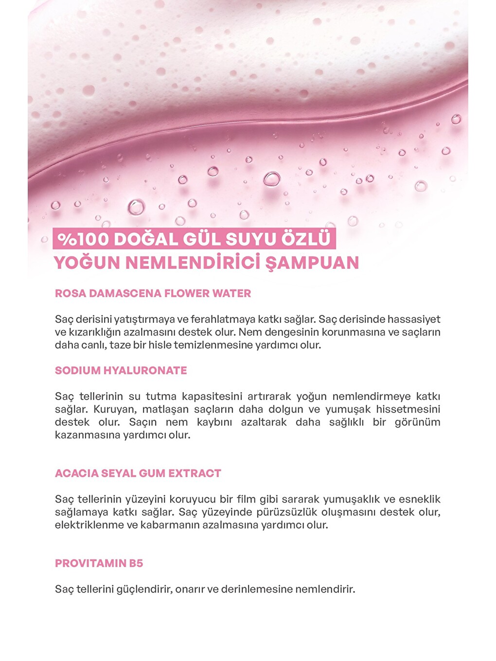%100 Doğal Gül Suyu Şampuan 390 ml-1