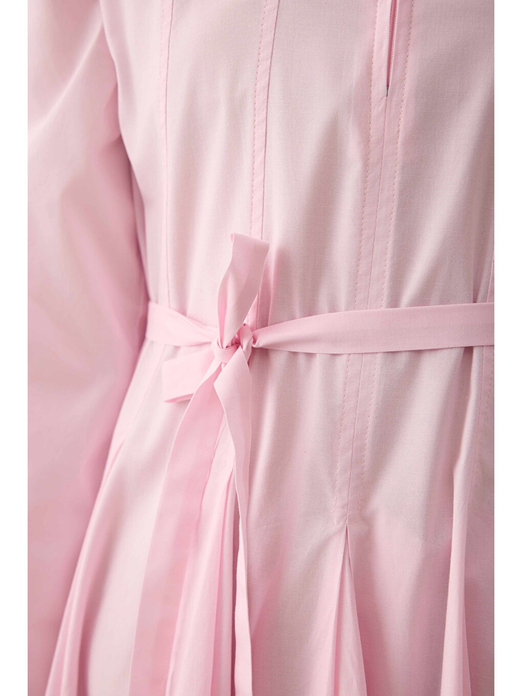 Çok Pileli Elbise Toz Pembe-3