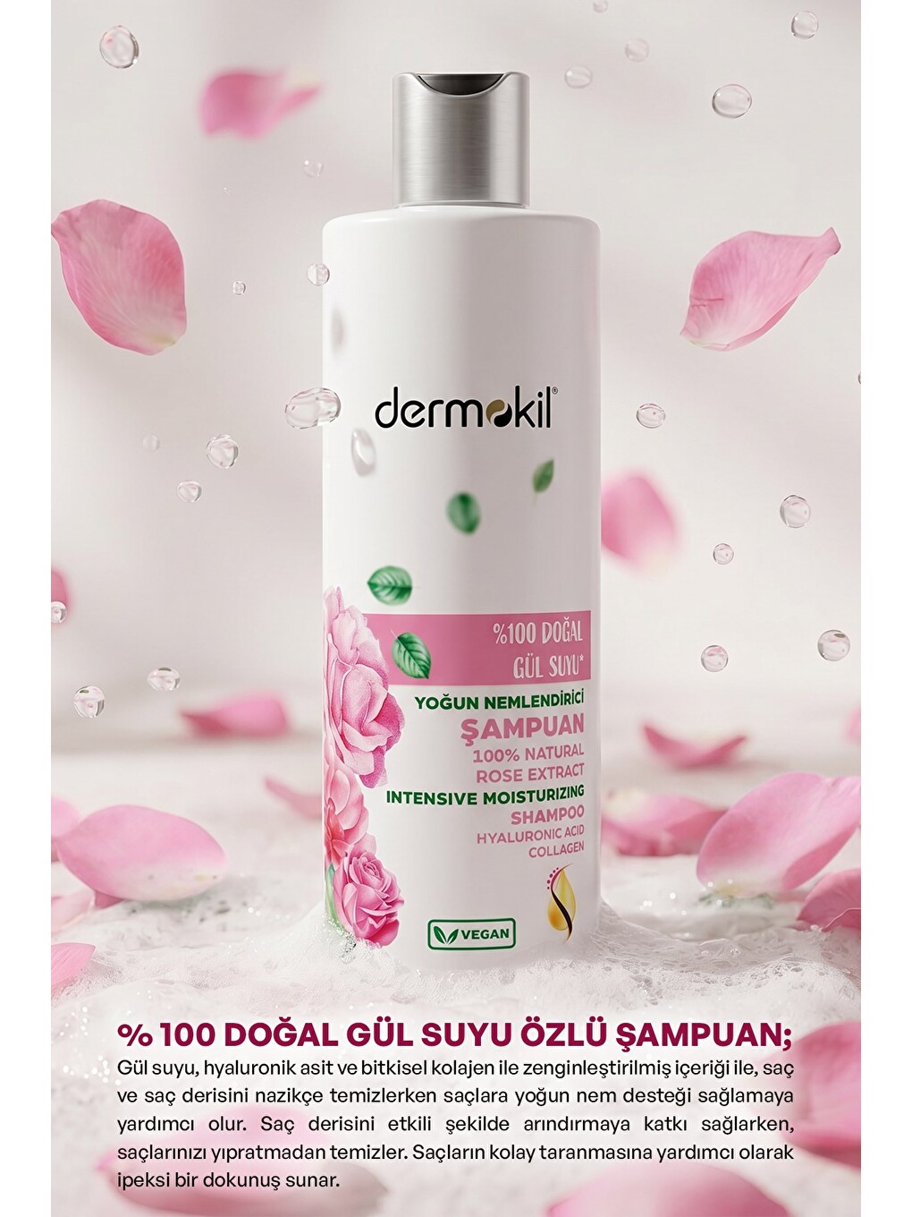 %100 Doğal Gül Suyu Şampuan 390 ml-2