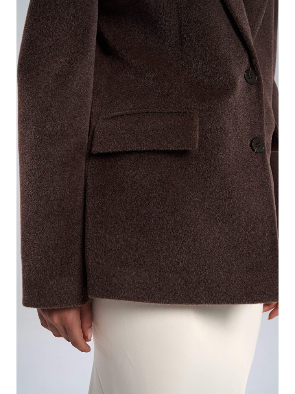 Kahverengi Kaela Bel Oturmalı Kahve Blazer-6