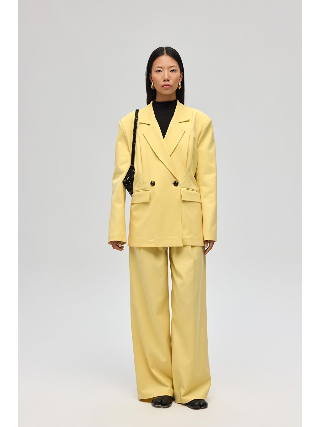 Solvei Pile Detay Sarı Blazer-1