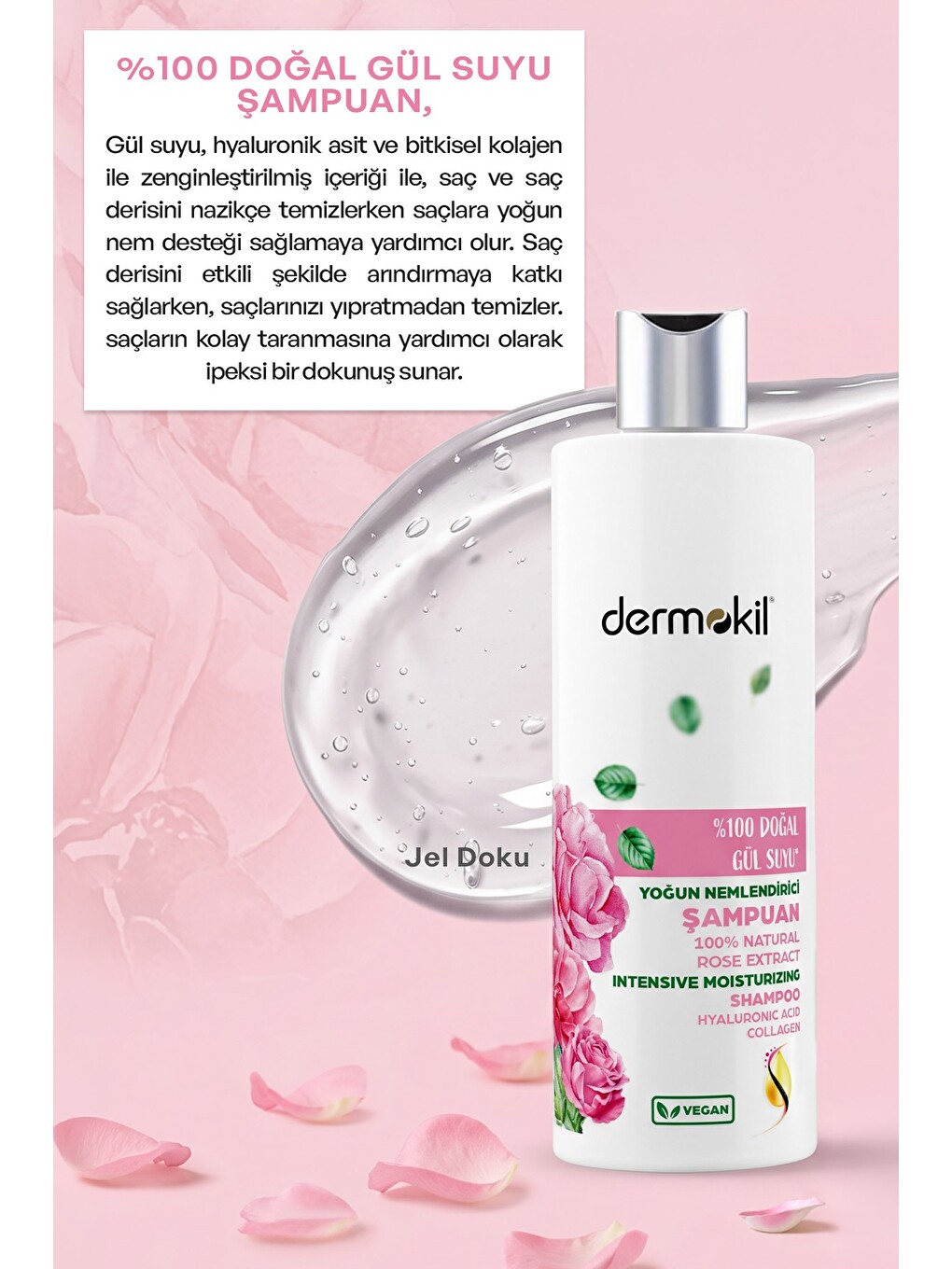 %100 Doğal Gül Suyu Şampuan 390 ml-3