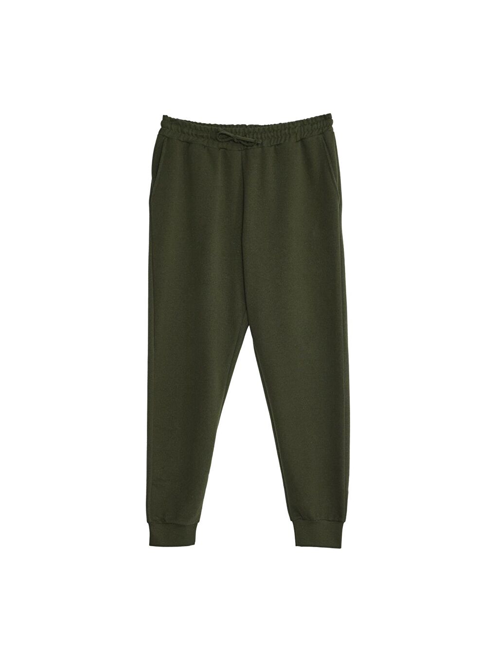 Beyaz Erkek 3'Lü Paket Siyah-Gri-Haki Regular Fit Beli Bağcıklı Jogger Cepli Lastikli Paça Eşofman Altı-3