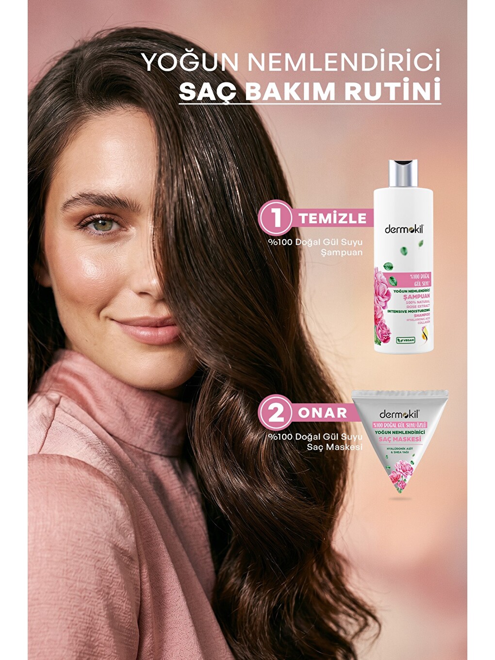 %100 Doğal Gül Suyu Şampuan 390 ml-4