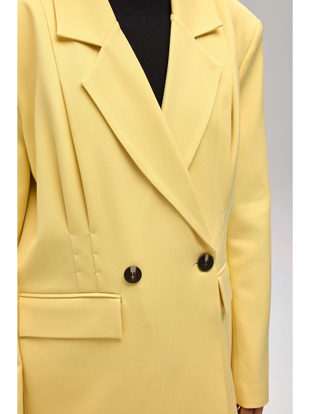 Solvei Pile Detay Sarı Blazer-5