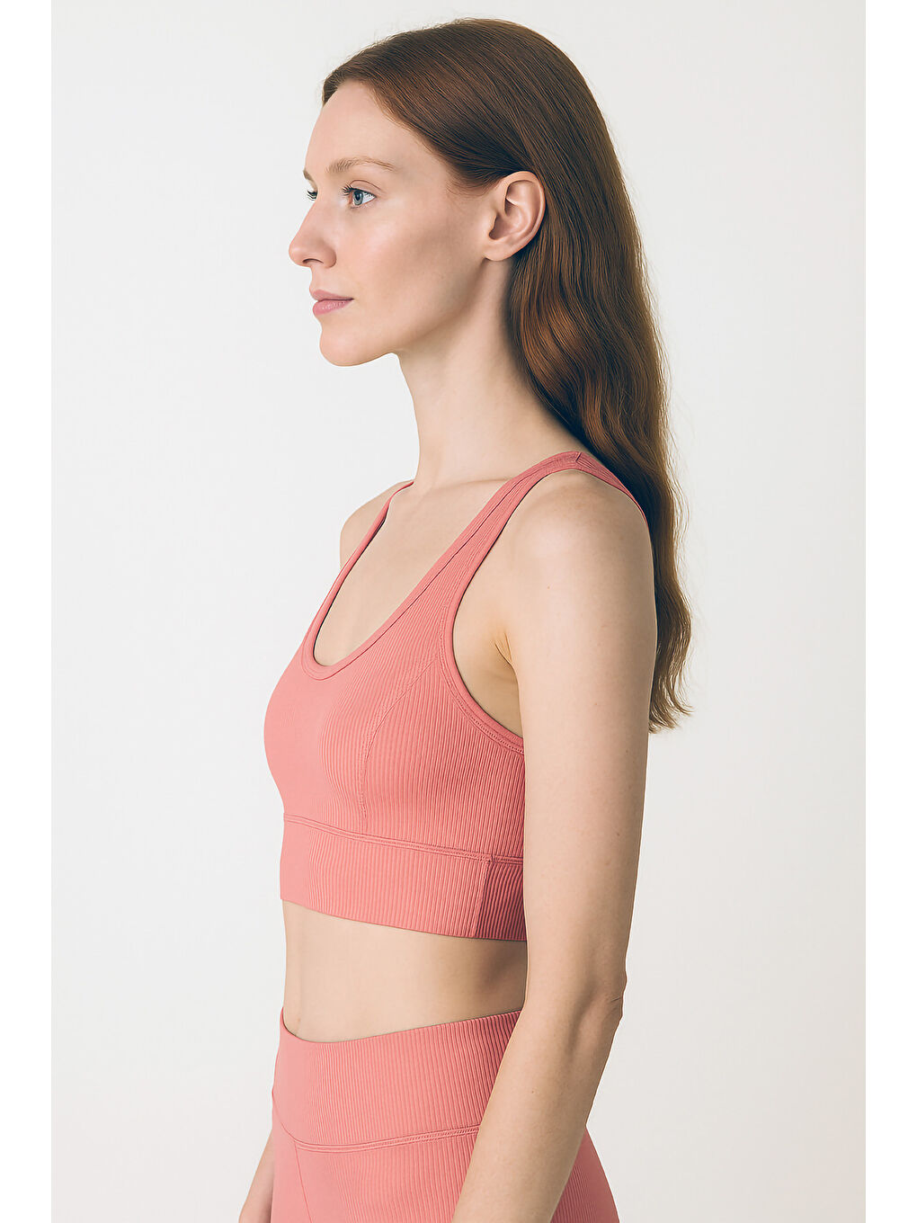 Turuncu Kalın Askılı Toparlayıcı Ripli Spor Büstiyer-1