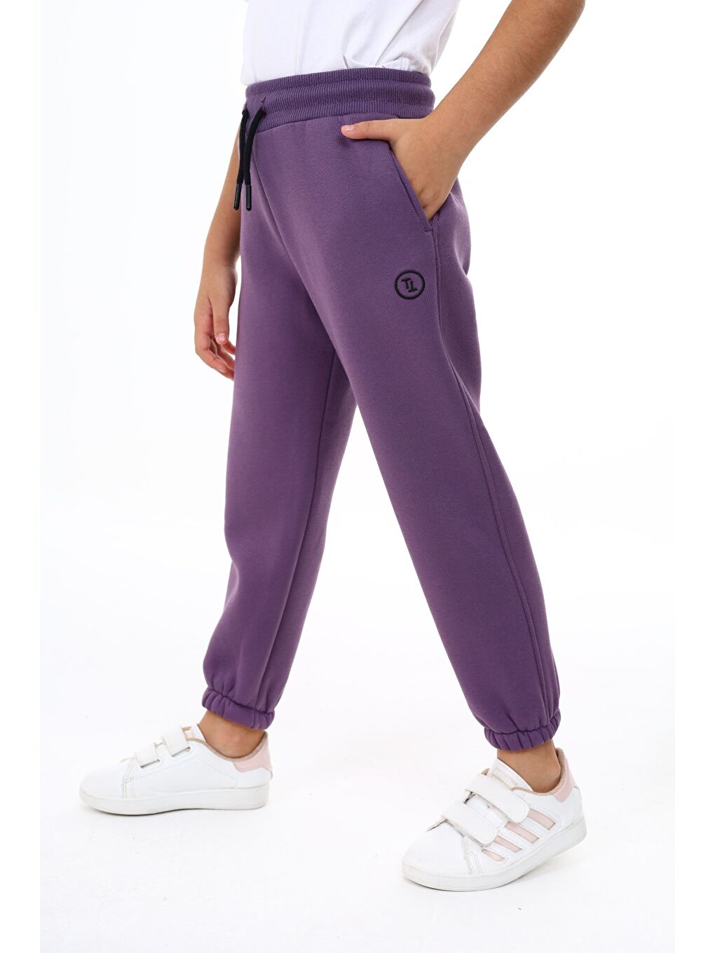 Mor Kız Çocuk Nakışlı Eşofman Alt-2