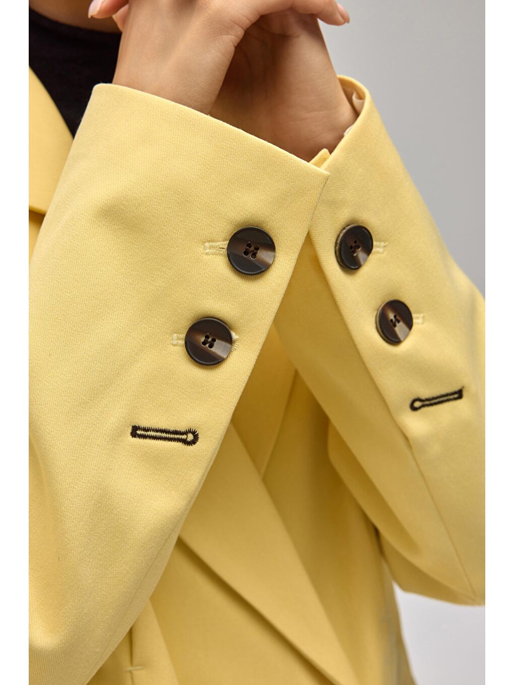 Solvei Pile Detay Sarı Blazer-7