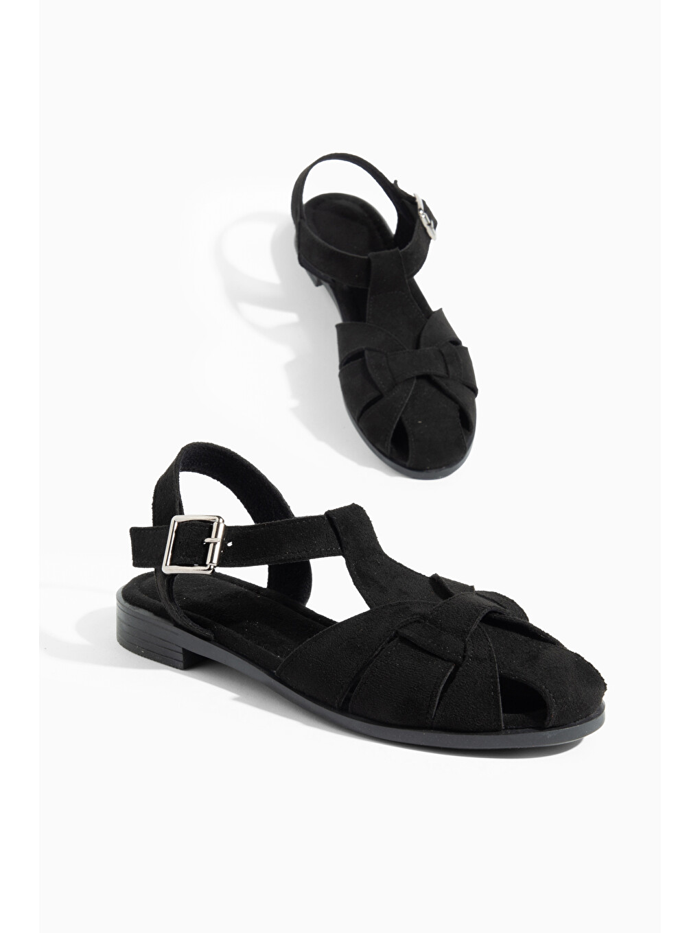 Siyah D0256 Günlük Ortopedik Kadın Sandalet-1