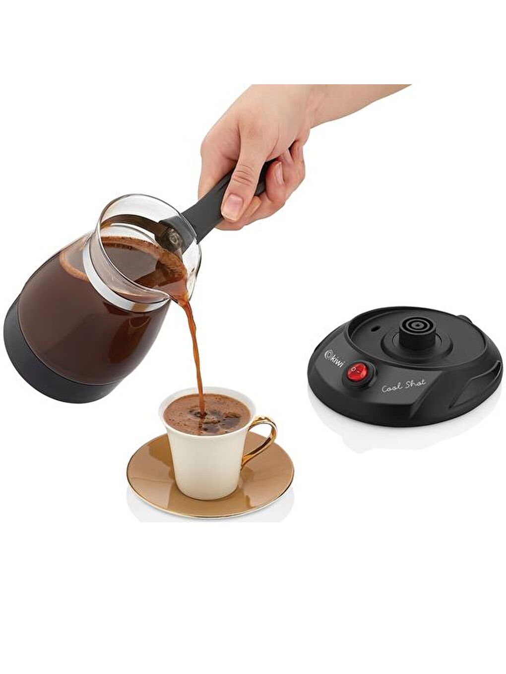 KCM 7514 Cam Türk Kahve Makinesi - Siyah