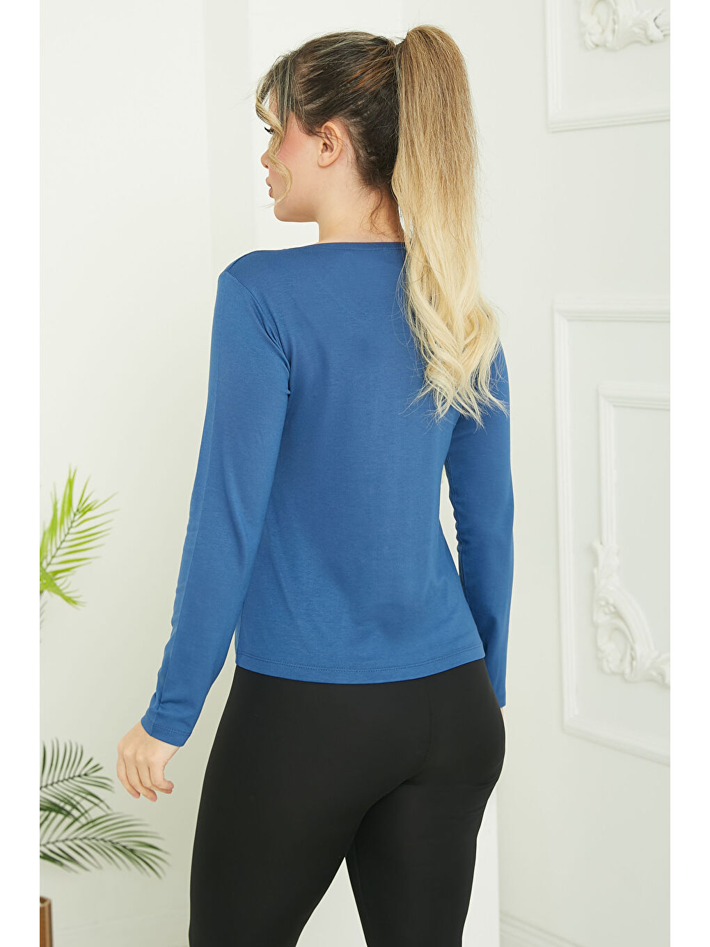 İndigo Oval Yaka Badi Indigo - 26828-5