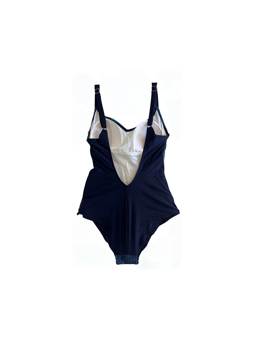 Kadın Lacivert Tropikal Yaprak Desen Yüzücü Mayo HZL25S-LC0046-1