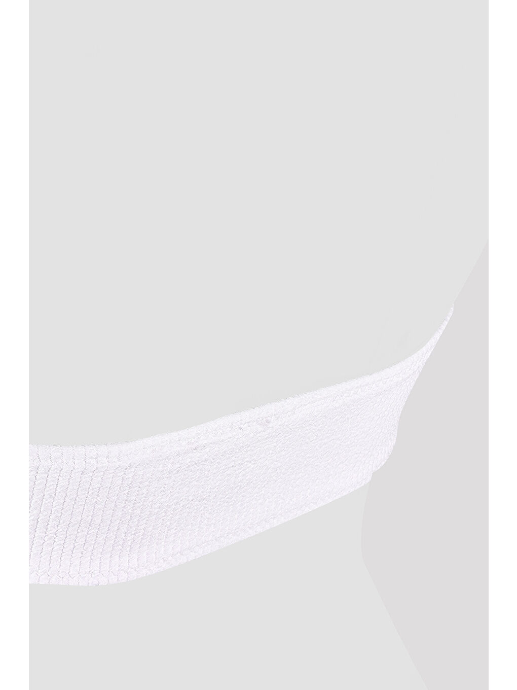 Beyaz Square Wick Straplez Tek Üst Bikini-2