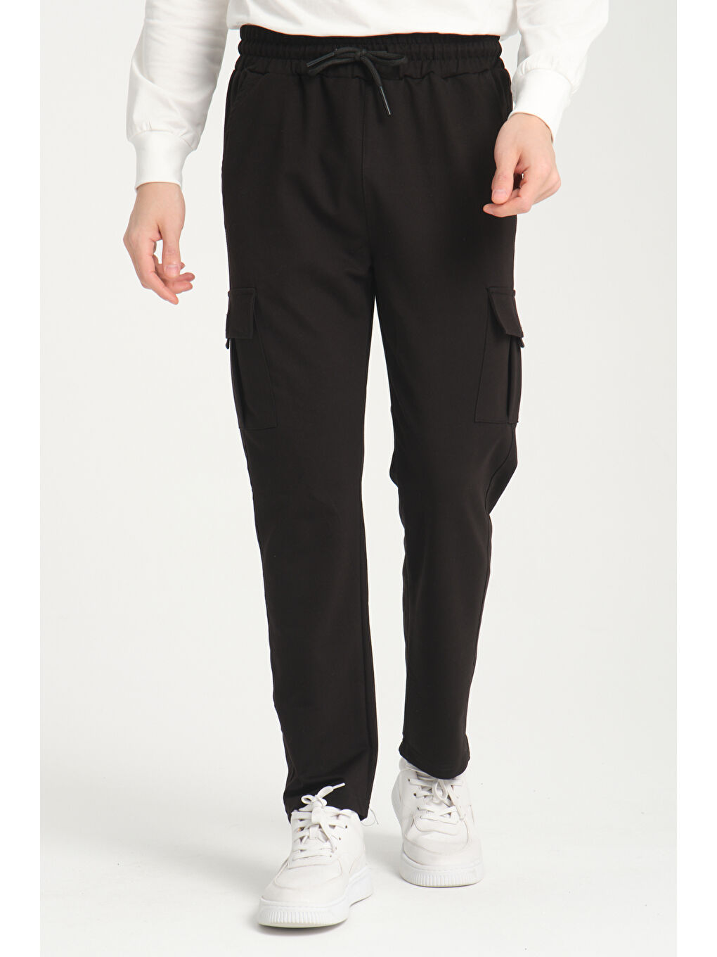 Gri Beli Lastikli Kargo Cep Erkek Eşofman Altı 0139-1