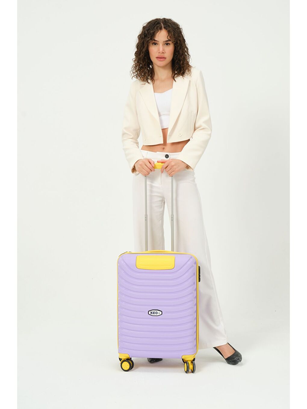 Kabin Boy Lila - Sarı PP Valiz