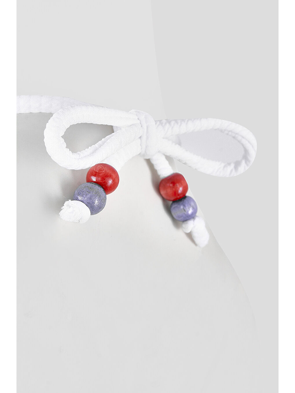 Beyaz Square Wick Straplez Tek Üst Bikini-3