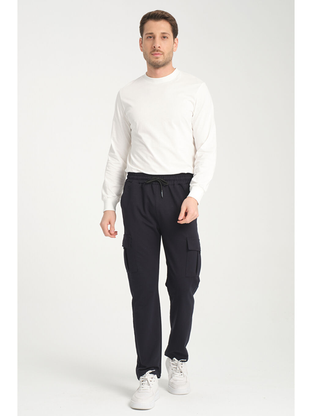 Gri Beli Lastikli Kargo Cep Erkek Eşofman Altı 0139-3