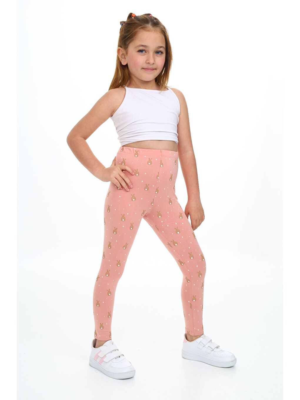 Mercan Kız Çocuk Baskılı Tayt