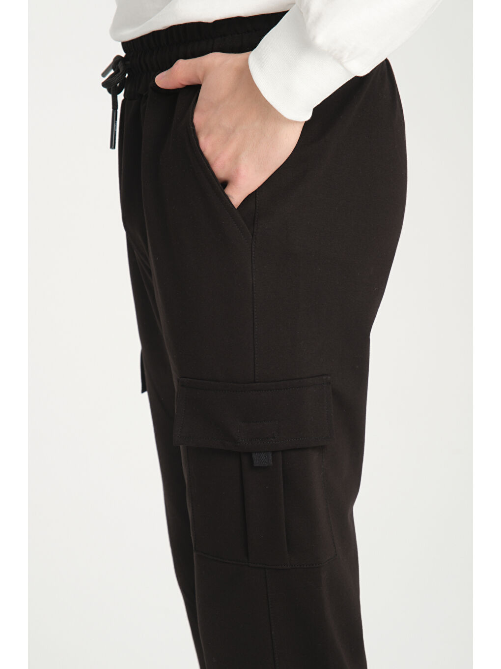 Gri Beli Lastikli Kargo Cep Erkek Eşofman Altı 0139-4