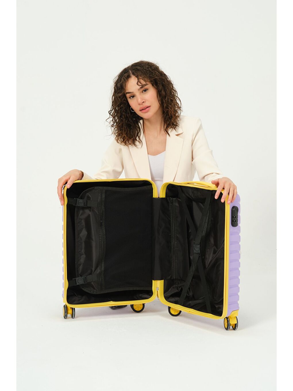 Kabin Boy Lila - Sarı PP Valiz-5