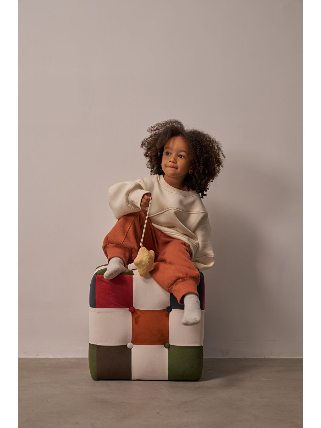 Bej Honey Dikiş Detaylı Eşofman Takım-1