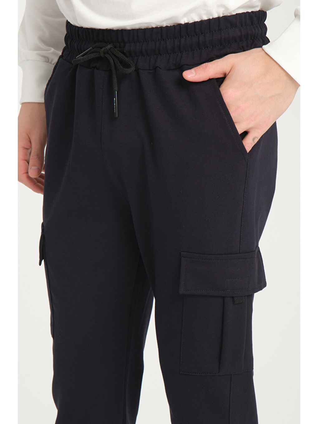 Gri Beli Lastikli Kargo Cep Erkek Eşofman Altı 0139-5