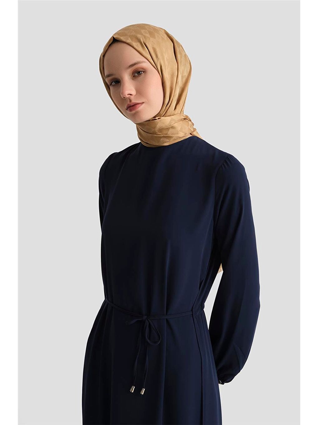 İp Kemerli Elbise 25Yt927 Lacivert-1